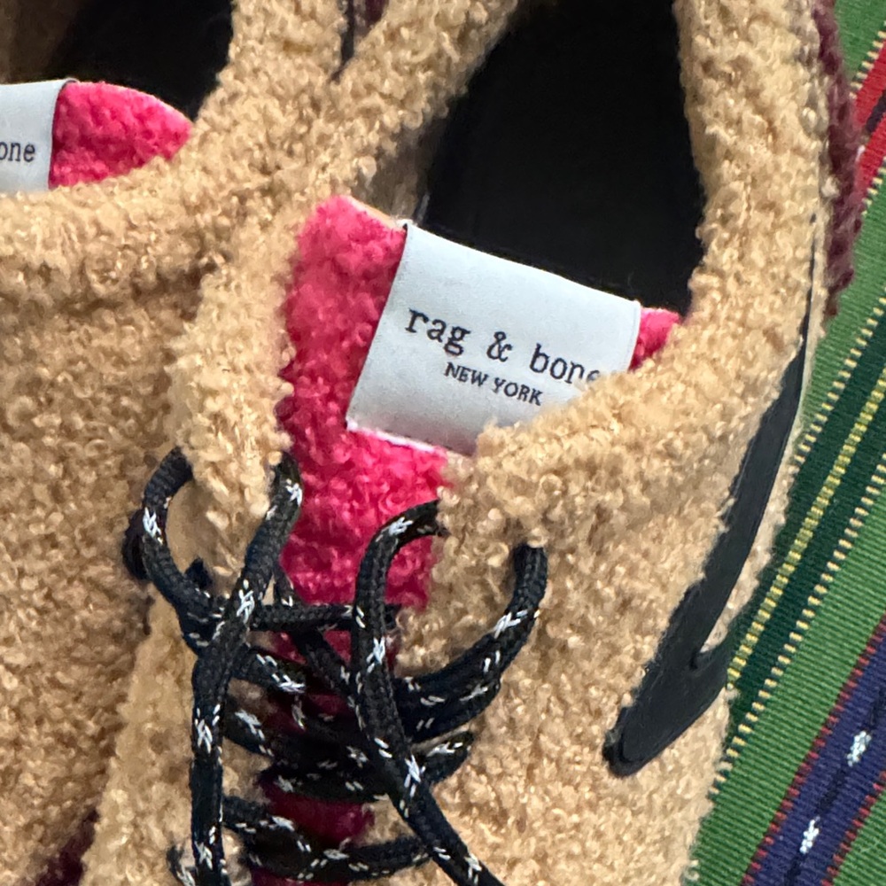 rag & bone Retro Runner Shearling Sneakers Camel Size EU 38 - Picture 9 of 16